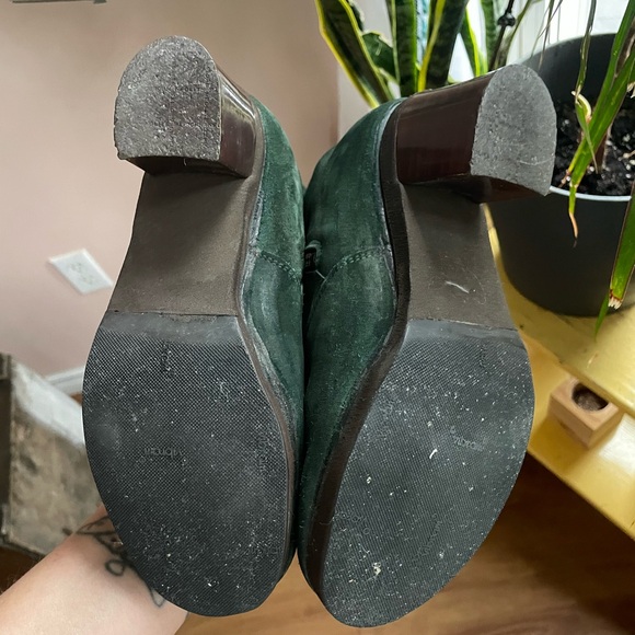 Amazing Vintage 'Hogl' Austrian Hunter Green Suede Mid Calf Booties - Picture 12 of 14